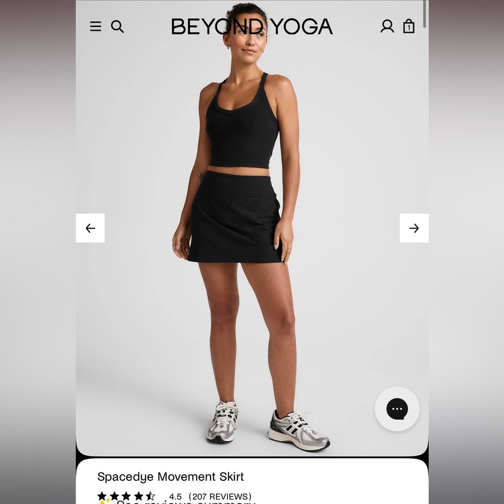 Beyond Yoga Black Space Dye Movement Skirt
